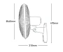 Wall fan Ivan 40cm with pull cords
